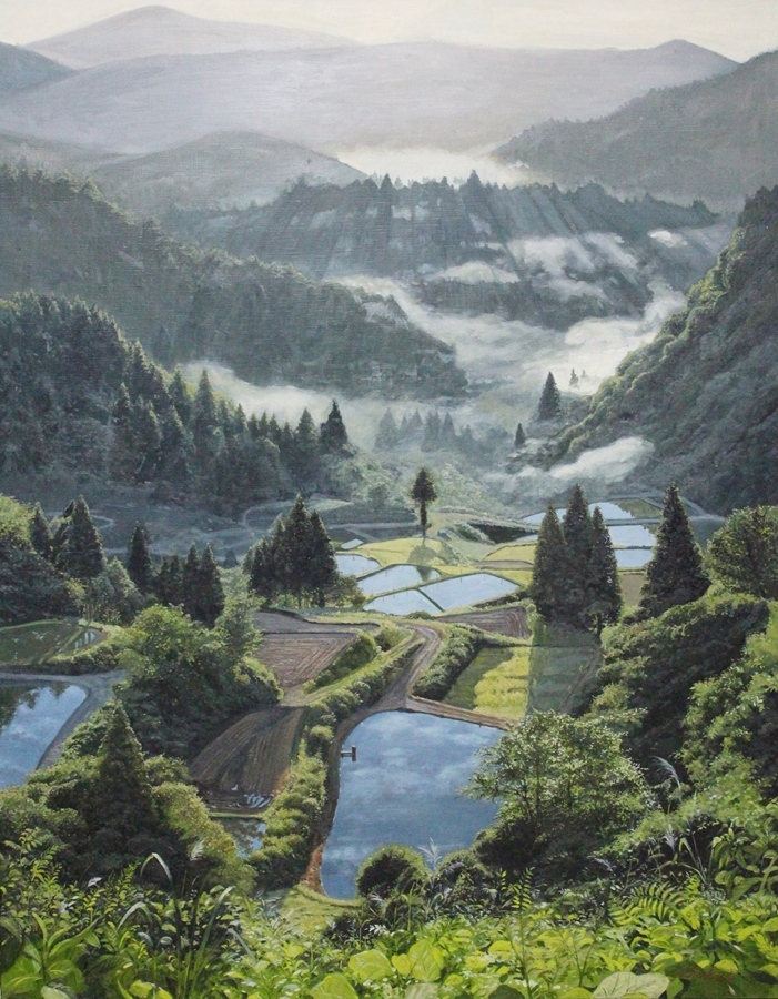 「光の谷－一本杉－」油彩50号