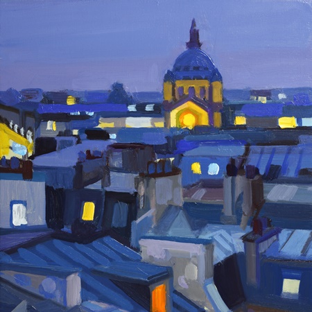 「パリの夜」 油彩6号
