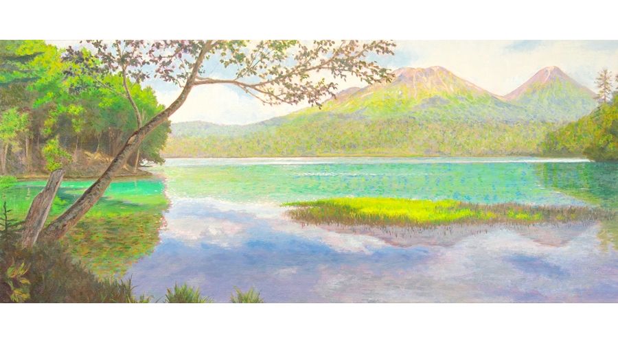 「summer blue」油彩特10号（30×70㎝）330,000円