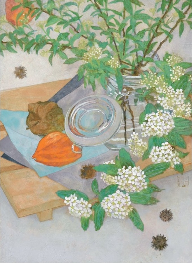 「nature morte－小手毬－」 日本画4号　132,000円