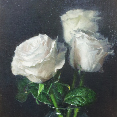 「White Roses」 油彩3号