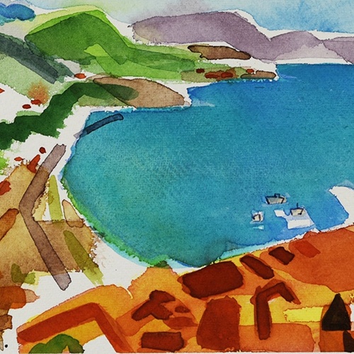 「Cefalu」水彩SM号大（15×25cm）