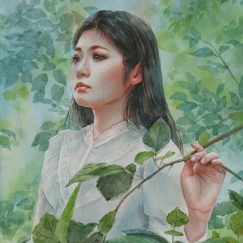 「木漏れ日」水彩5号大（35.9×29.0cm）